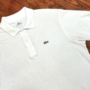 Lacoste Men's White Cotton Knit Polo Shirt